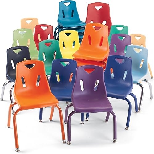 Miniatura 7 de Jonti-Craft Berries 8148JC1112 - Silla apilable con patas cromadas, 18 pulgadas de altura, color azul marino