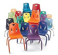 Vista 7 de Jonti-Craft Berries 8142JC1131 - Silla apilable con patas cromadas, 12 pulgadas de altura, color azul costero