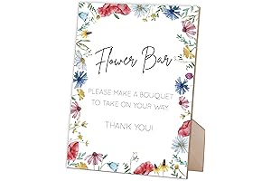 Rustic Wedding Flower Bar Sign | Affordable Wood Signs for Weddings | Quaint Wedding Decor