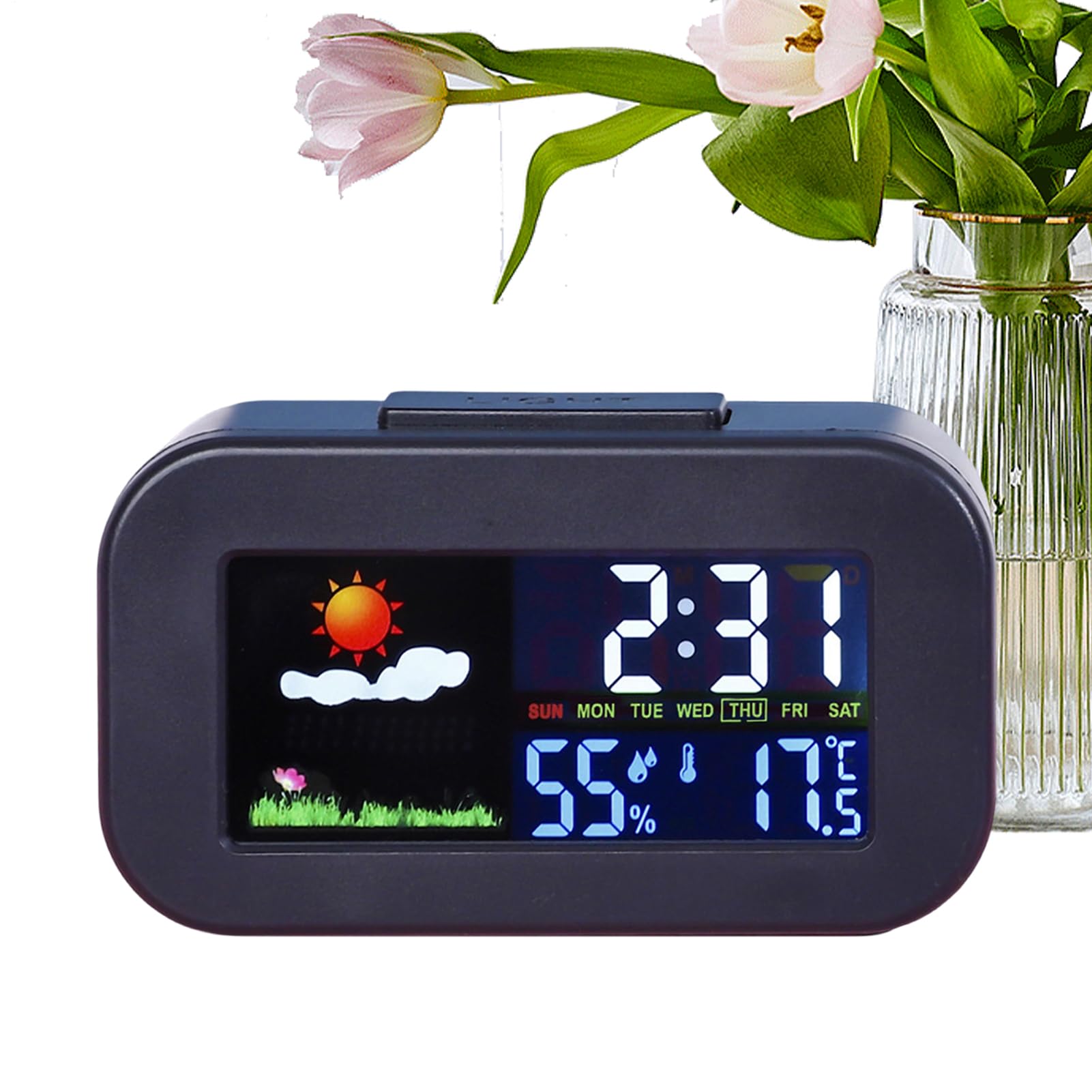 Alarm Clocks for Bedrooms Timers for Classroom Clock with Indoor Temperature and Humidity Electronic Digital Smart Home Decor