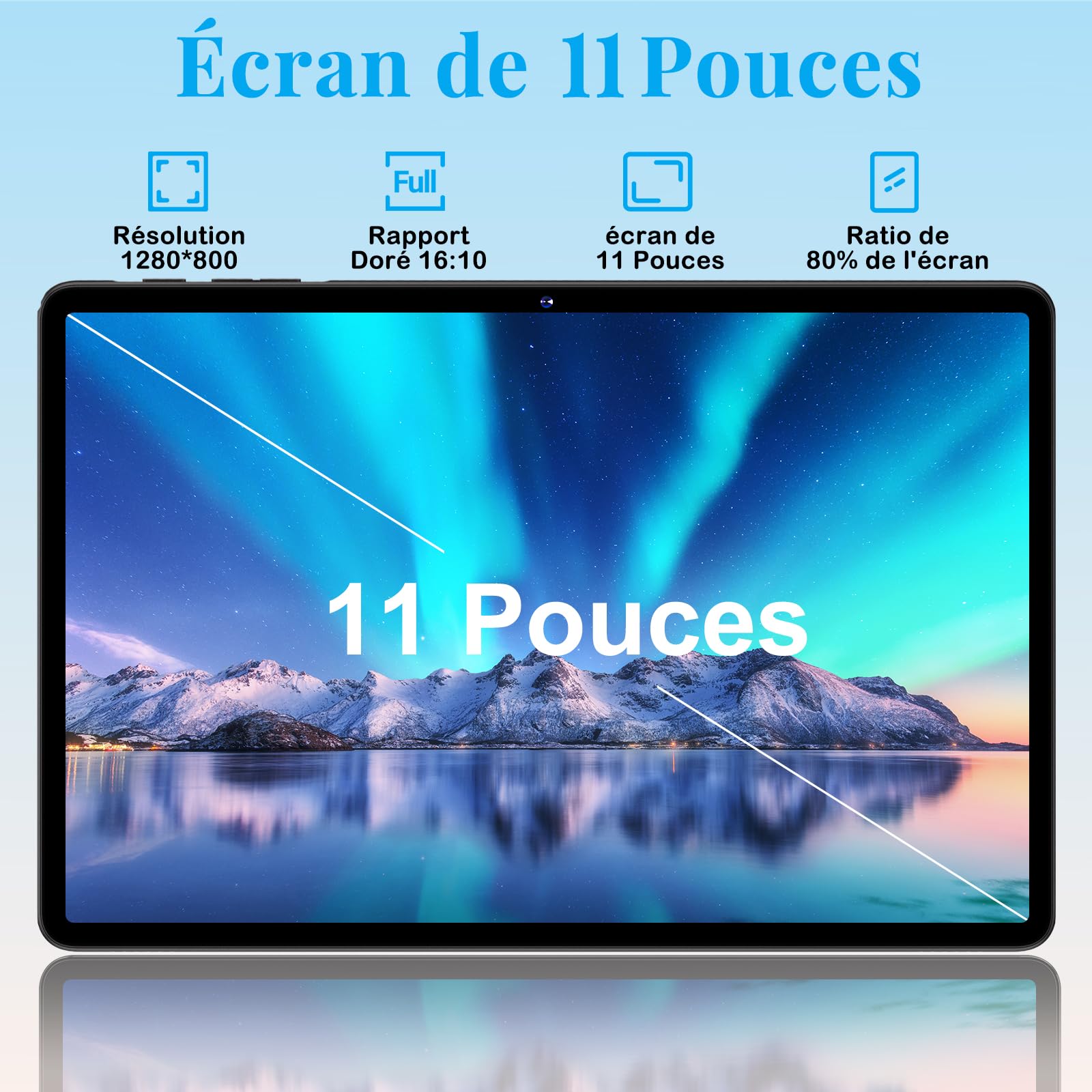 ZIOVO Tablet 11 pollici Android 15 tablet, 24 GB RAM+256 GB ROM(TF 1 TB), 5 G WiFi Tablet,Octa-Core 2.0 GHz/8000 mAh/13+5 MP/Coperchio metallico/Widevine L1/Supporto Neflix, Tablet Touch -Nero