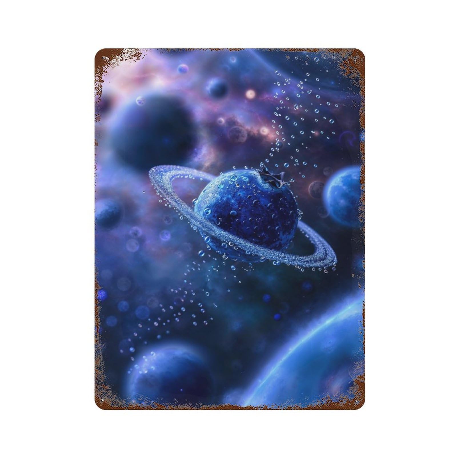 Blueberry Planet Dream Retro Metal Sign 15.7"x11.8", Classic Wall Plaque for Garage, Pub Or Kitchen