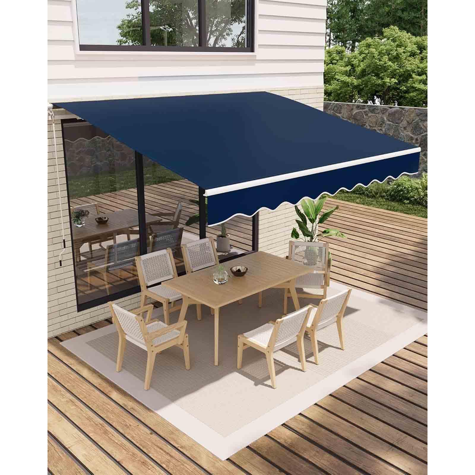 (Only Cloth) 2.0m 2.5m 3.0m 3.6m 4m 5m Awning Fabric Replacement Fabric, Waterproof Oxford with Valance Durable With Uv Protection, for Courtyard, Balcony, Restaurant,001,5x4m(16x13ft)