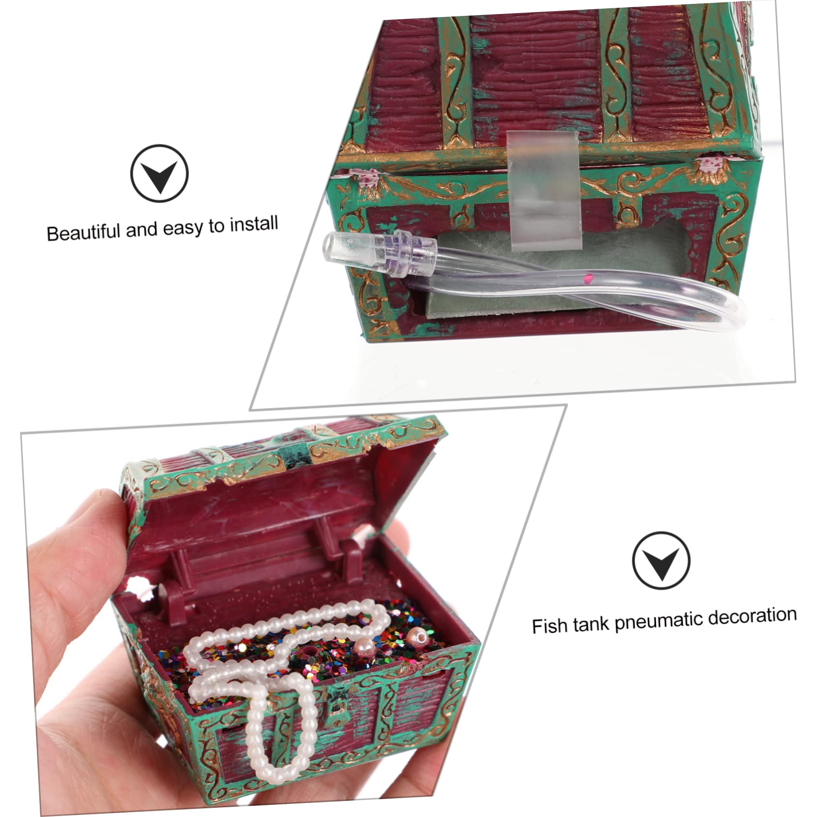 TOYANDONA 3piezas Decoración De Acuarios Caja del De Roja Adorno para Peceras y Acuarios Accesorios para Decorar Espacios Acuáticos y Hogares