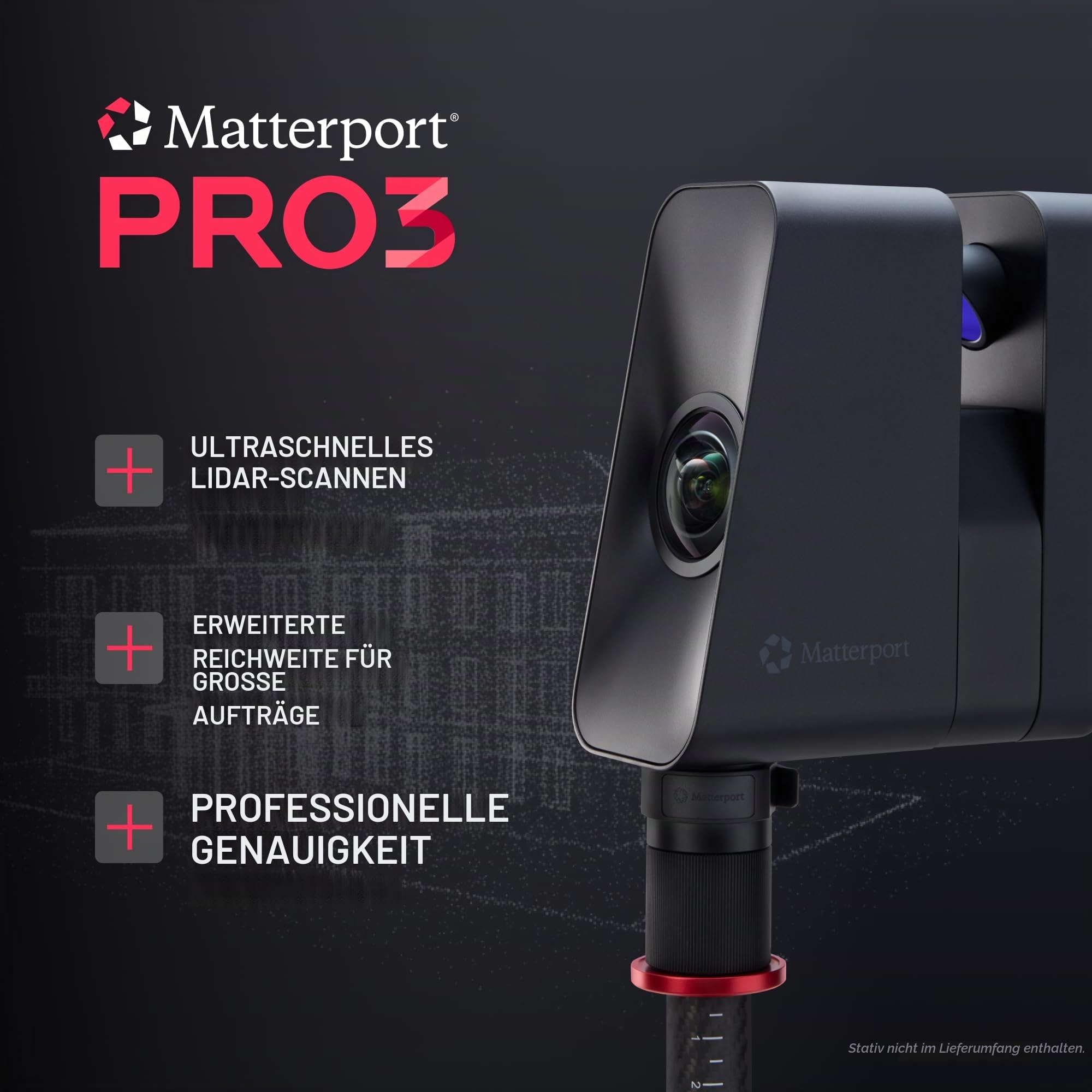 Matterport Pro3 schnellster 3D -Lidar -Scanner -Digitalkamera für die Erstellung professioneller 3D -Virtual Tour -Erlebnisse mit 360 Aussichten und 4K -Fotografie Innen- und Außenbereiche