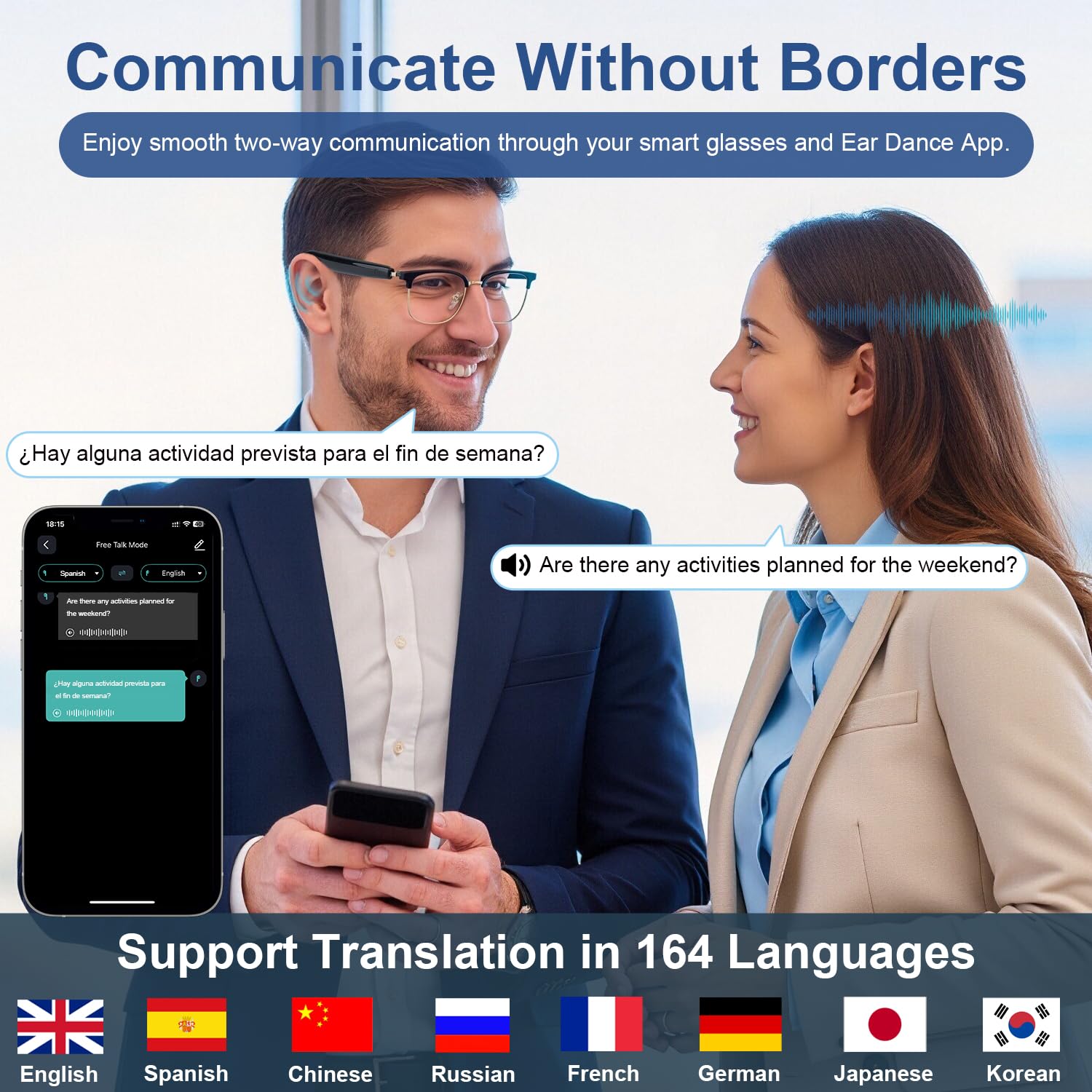 Lunettes Intelligentes IA avec Audio Bluetooth à Verres photochromiques - Traduction, Musique, Appels, Assistant Vocal, Haut-parleurs Open-Ear, Protection UV/Bleue. Unisexe (Doré)