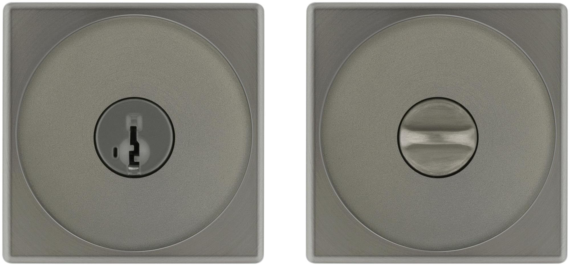 Kwikset 740PSKSQT-26DS 740PSKSQT-S Pismo - Juego de pomos para puerta de entrada con llave de un solo cilindro con rosa cuadrada y llave inteligente