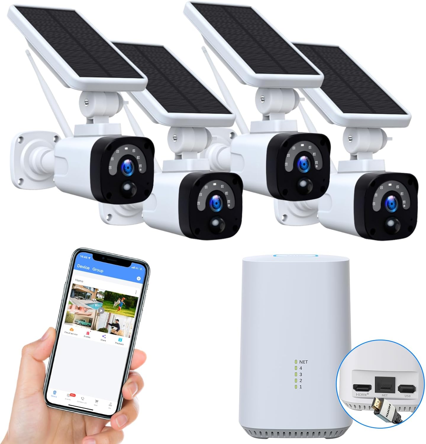Amazon.com : Solar Security Camera Wireless Outdoor, 2.5K/4MP Home ...