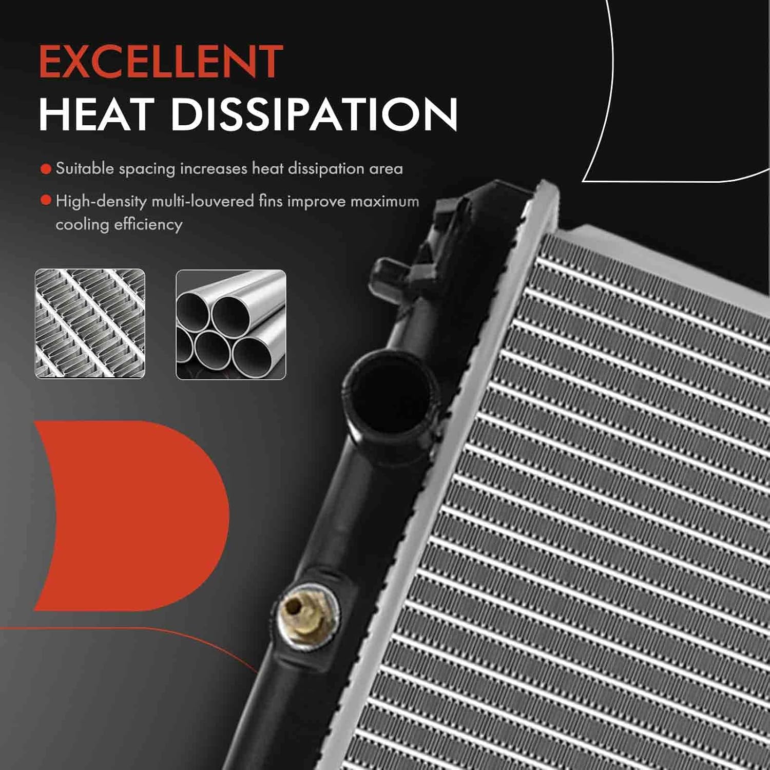 A-Premium Engine Coolant Radiator with Transmission Oil Cooler Compatible with Toyota Avalon 2000 2001 2002 2003 2004 V6 3.0L Automatic Trans. Replace# 8012324, 164000A180