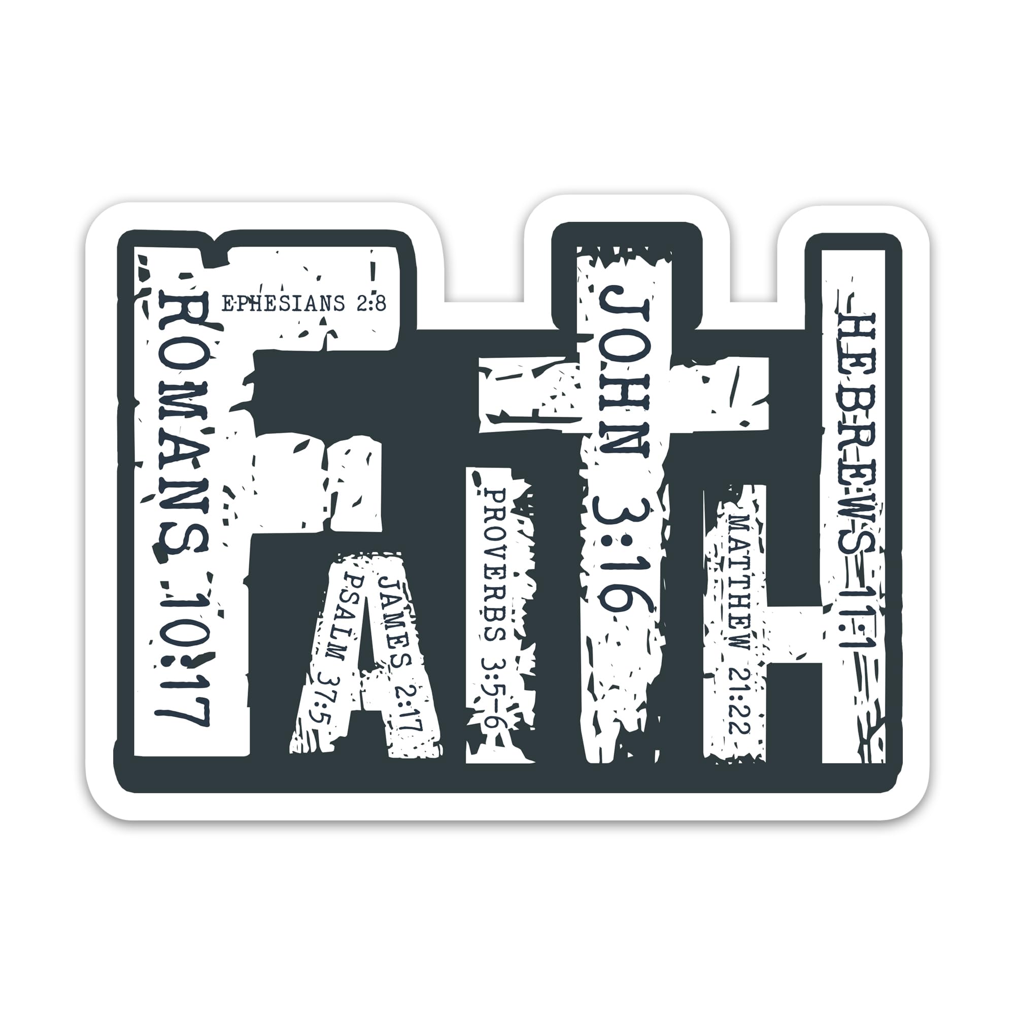 (3PCs) Faith Cross Bible Verse Sticker, Christian Bible Quotes Stickers, Inspirational Religious Quotes Vinyl Waterproof Scripture Stickers for Laptop