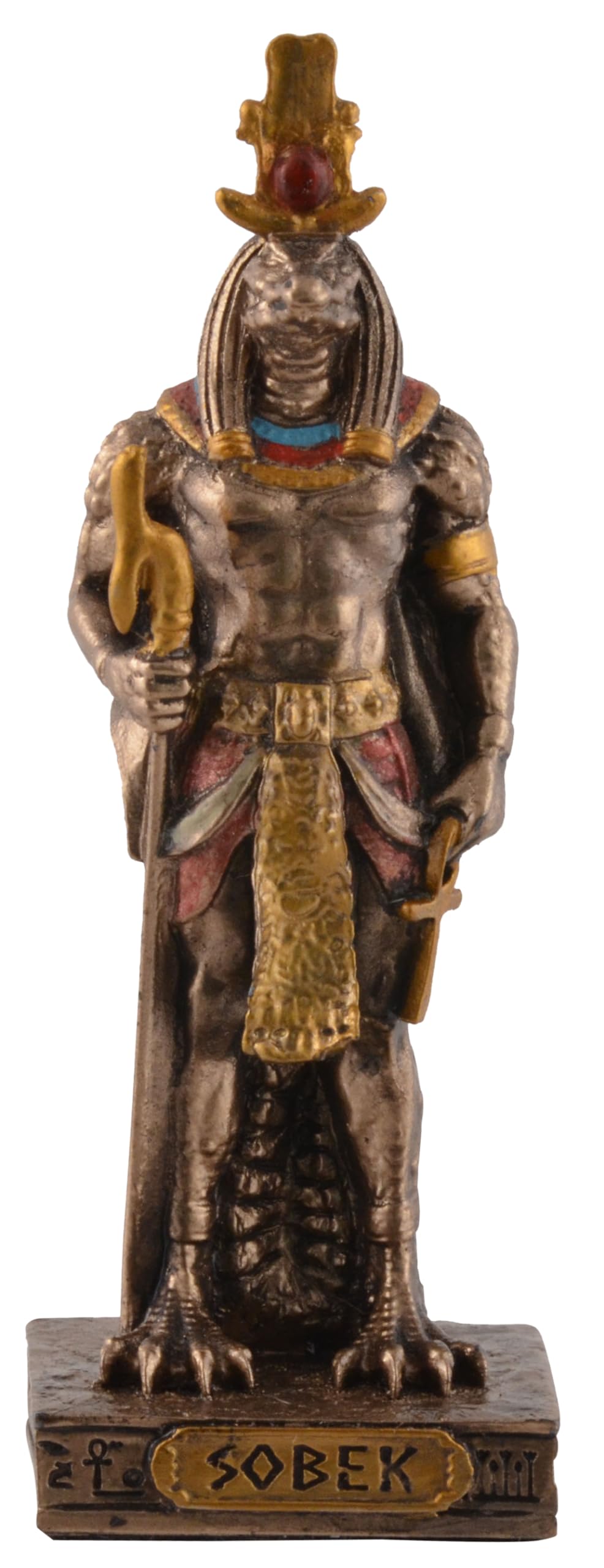 Vogler Joh. Vogler Gmbh Bronze Egyptian God Sobek, Miniature, /Coloured By Veronese