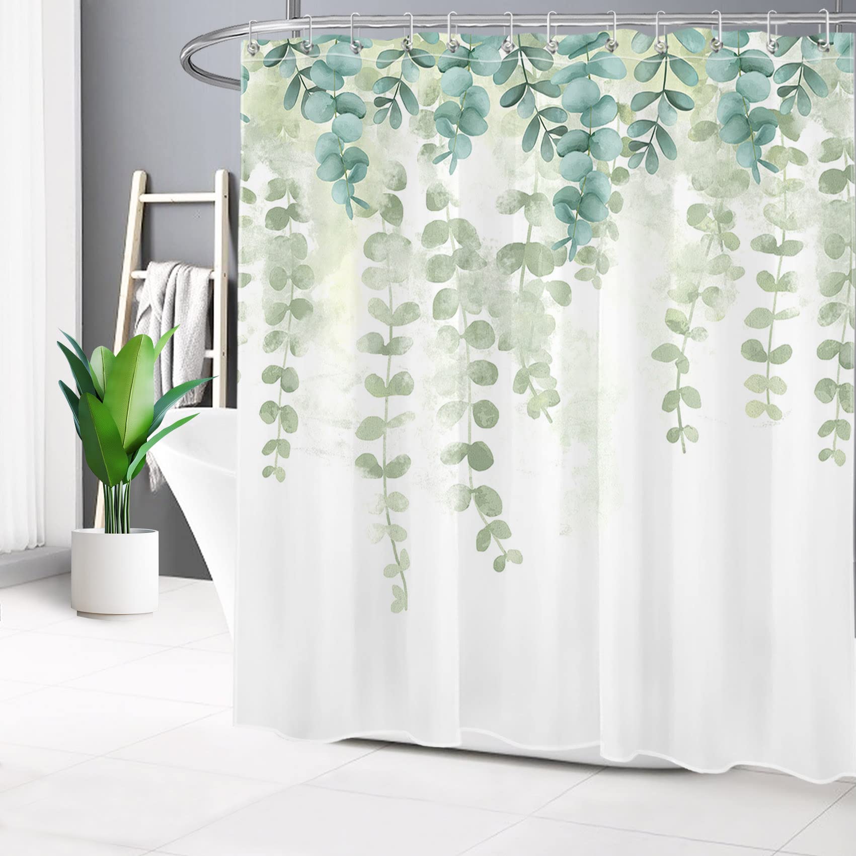 LB Salvia Verde Foglia Tenda Doccia 120x175cm(LxA) Piante