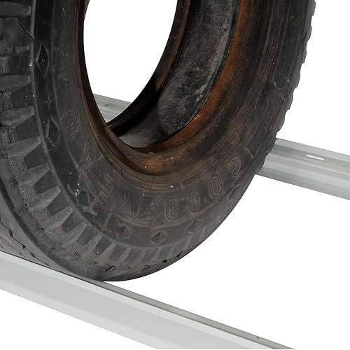 Miniatura 4 de Global Industrial Estante para neumáticos de camión de alta resistencia, arranque de 3 niveles, capacidad de nivel de 2750 libras, acero, gris, 72