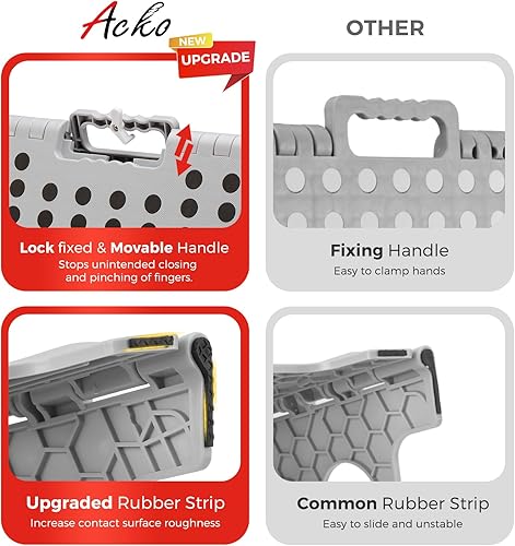 Miniatura 10 de ACKO Taburete plegable de 9 pulgadas, 300 libras de capacidad, taburetes plegables de plástico para niños y adultos, taburete plegable adecuado para