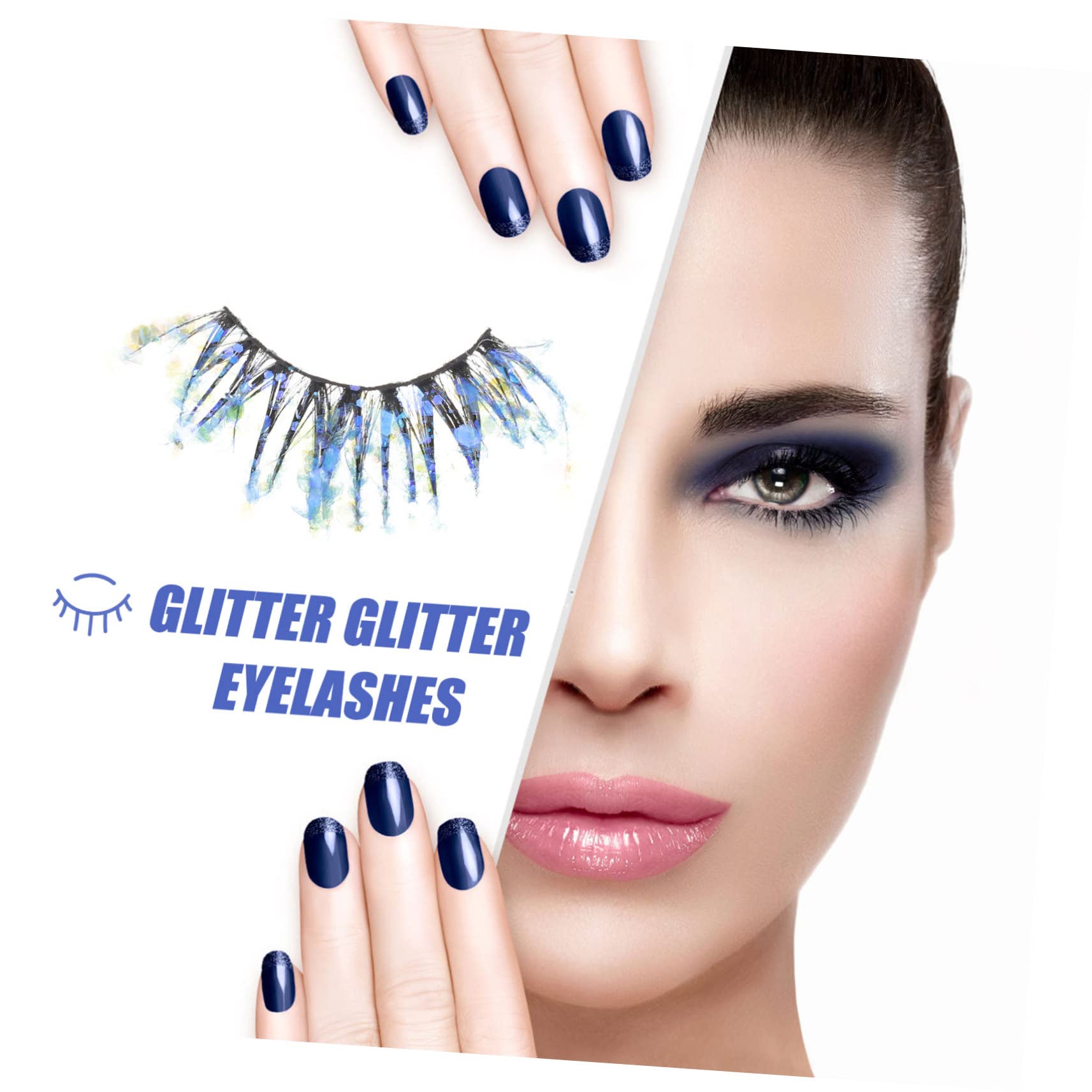 Healeved 20 Paia ciglia di paillettes estensioni delle ciglia glitterate ciglia finte ciglia cosmetiche make up halloween fake lashes ciglia con ciglia cosplay fibra artificiale