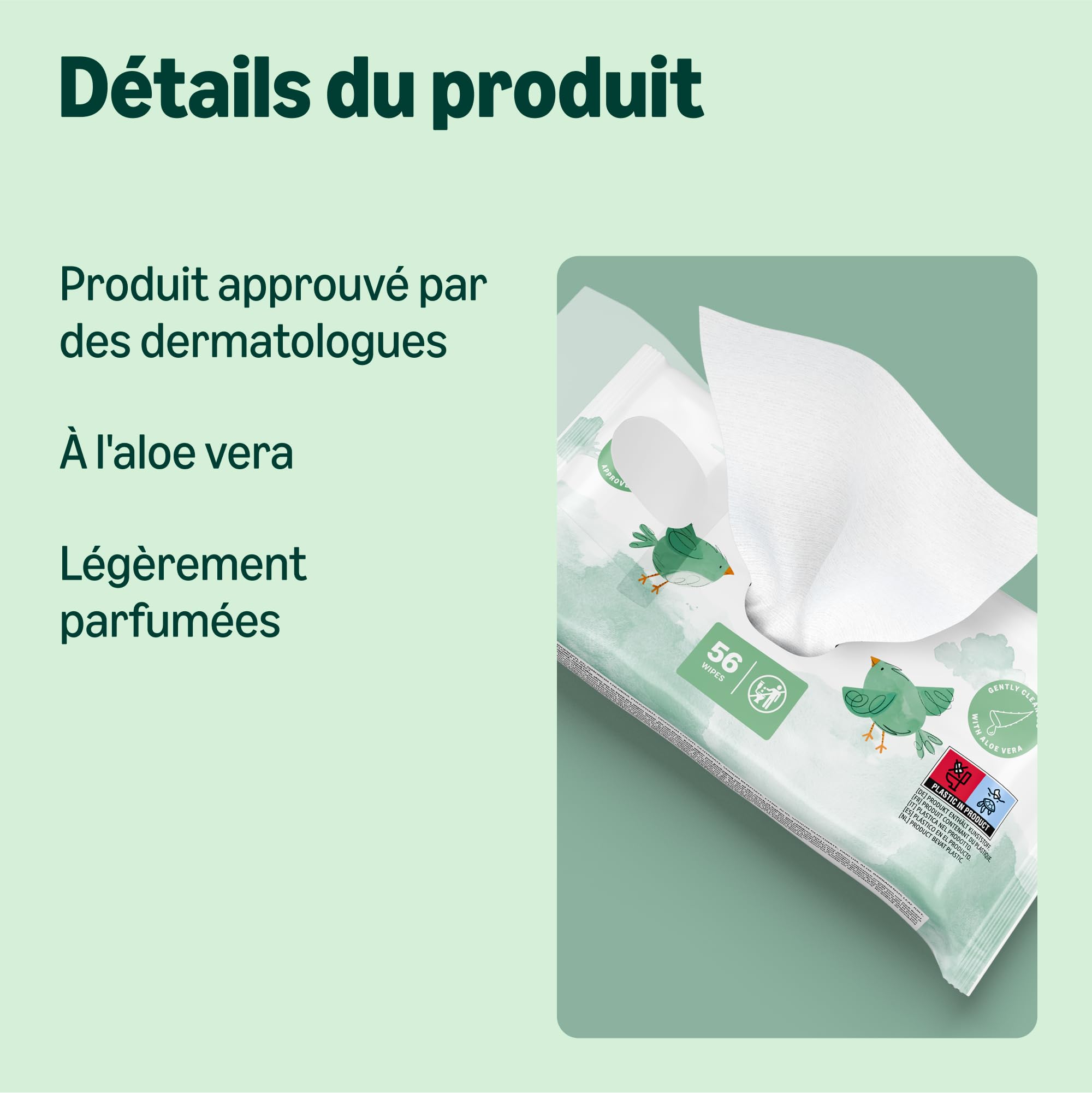 by Amazon Lingettes bébé fraîche, 1008 lingettes, légèrement parfumées, lot de 18 paquets de 56