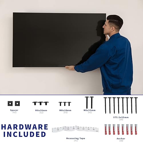 Miniatura 8 de VIVO Soporte de pared plano para TV Micro-Gap diseñado para Samsung Neo QLED 2021-2023 de 43 a 85 pulgadas (excluyendo la serie QN95C) y más, perfil