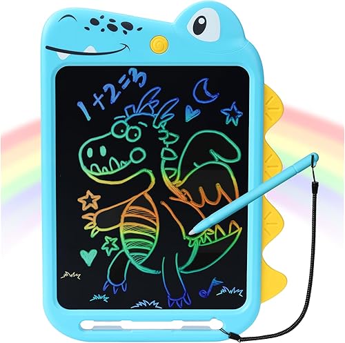 ScriMemo Juguete de dinosaurio para niños de 3, 4, 5, 6 años, tableta de escritura LCD de 10 pulgadas, tablero de dibujo portátil borrable, juguete