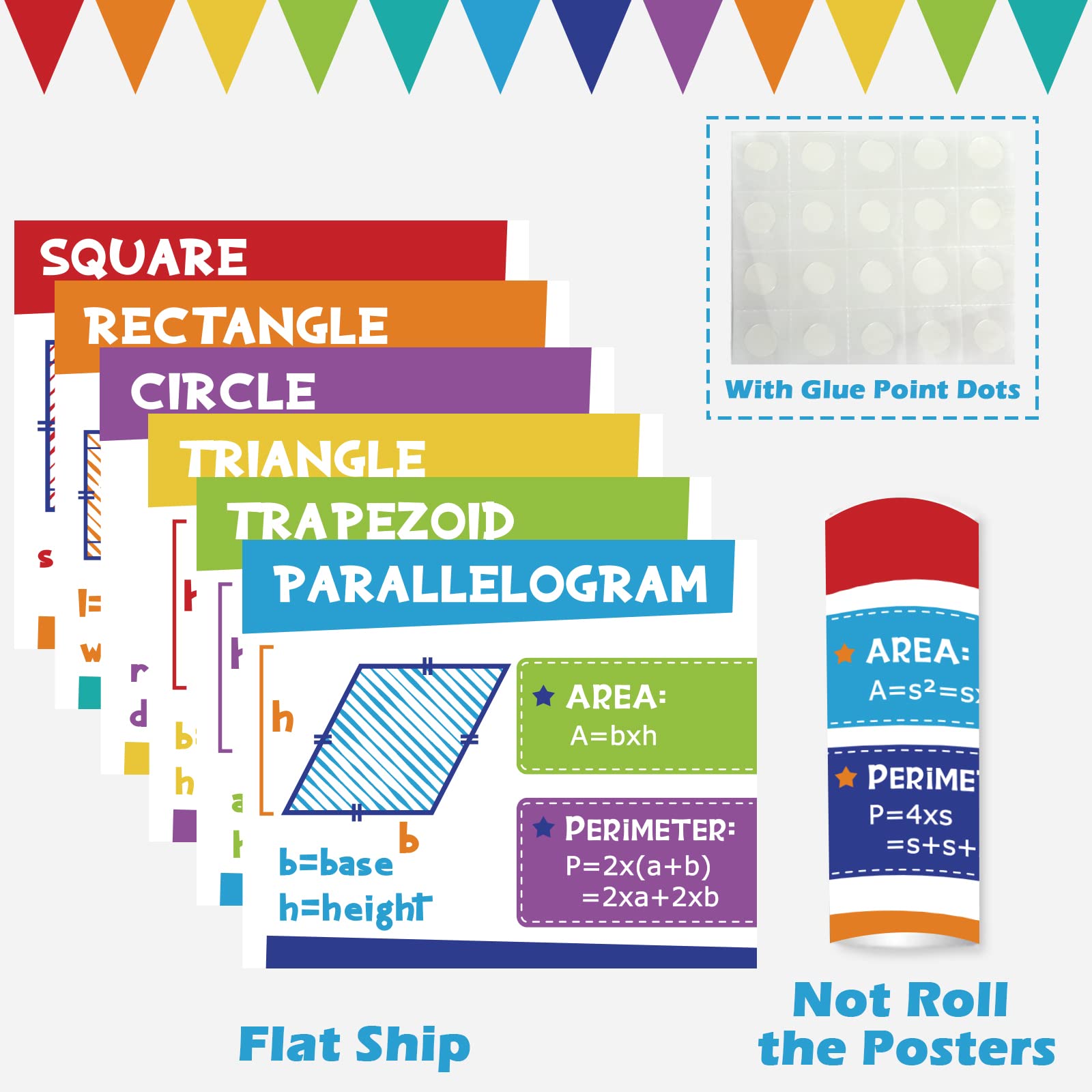 Math Classroom Decor Buy Educational Math Posters Area Perimeter ...