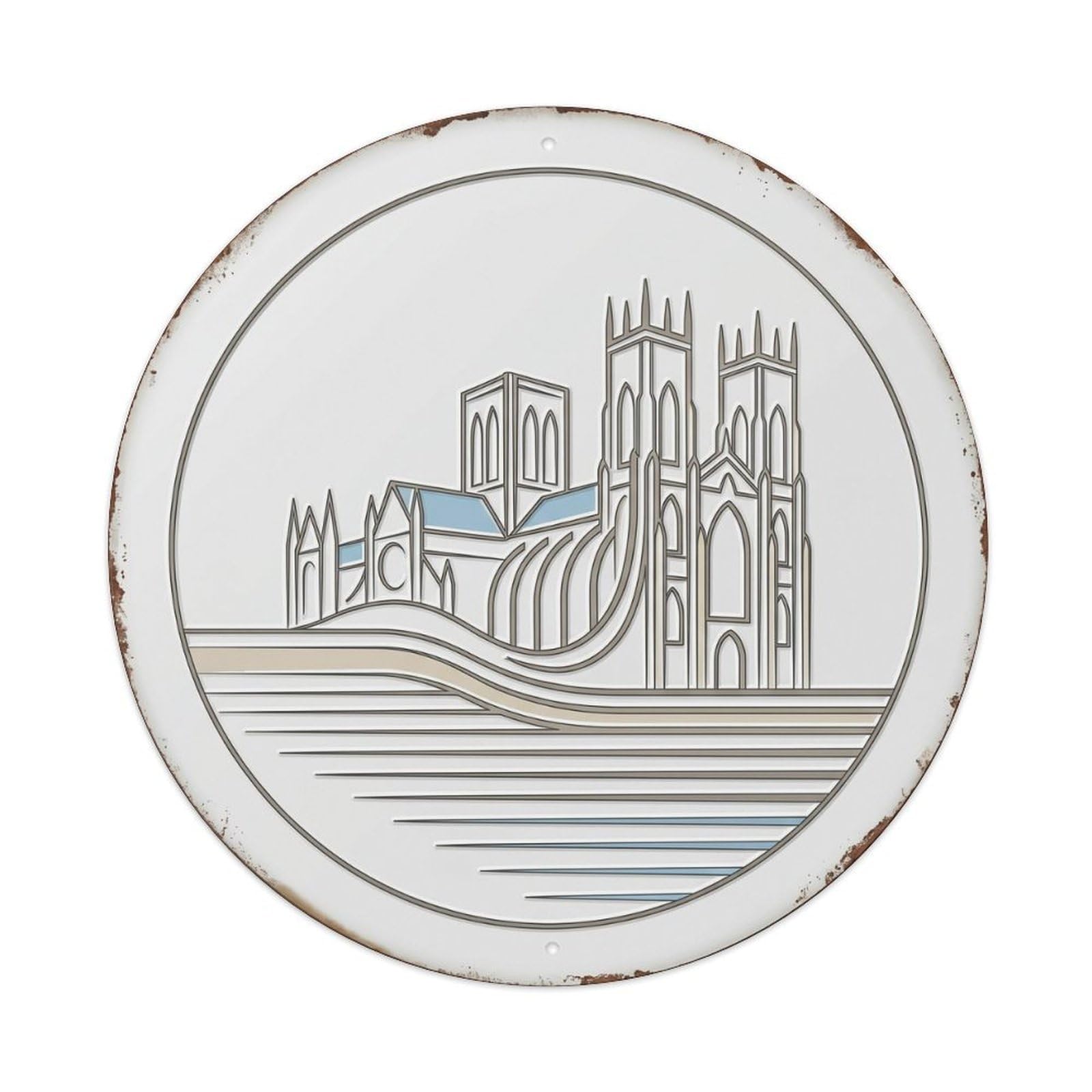 York Streamline Minster Travel Metal Tin Sign