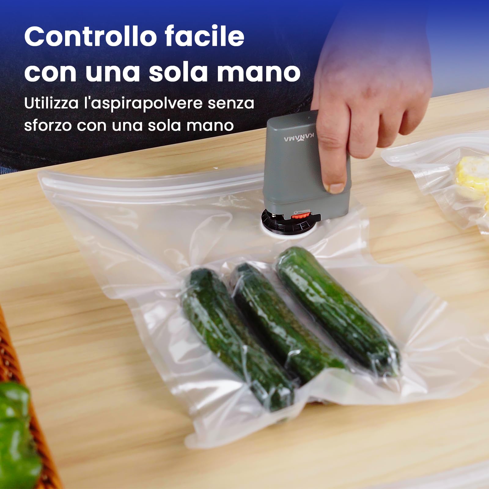 Kanama VersaPump - Sellador de vacío de mano, impermeable IP68, sellador de alimentos portátil y bomba aireadora de cebo vivo, máquina de vacío inalámbrica de succión fuerte de 70 KPa para