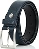 LINDENMANN Mens Leather Belt 35 mm Wide Belt Mens Full Leather Belt Marine