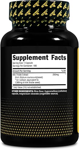 Miniatura 4 de Primaforce Cardo mariano 180 cápsulas equivalente a 1000 mg  Suplemento dietético sin gluten, sin OMG, de 250 mg de extracto 41