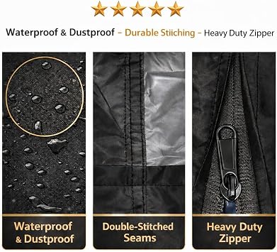 Heavy Duty Custom Dust Cover, 600D Oxford Fabric with Waterproof Coating, Made to Measure Outdoor Cover, Tear Resistant, UV Protection, Zipper Access (Heavy Duty Waterproof)