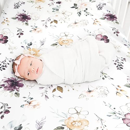 Vista 105 de GRSSDER Juego de 2 sábanas elásticas ultra suaves para moisés, ajuste universal para moisés, cesta de moisés, colchón rectangular ovalado, seguro