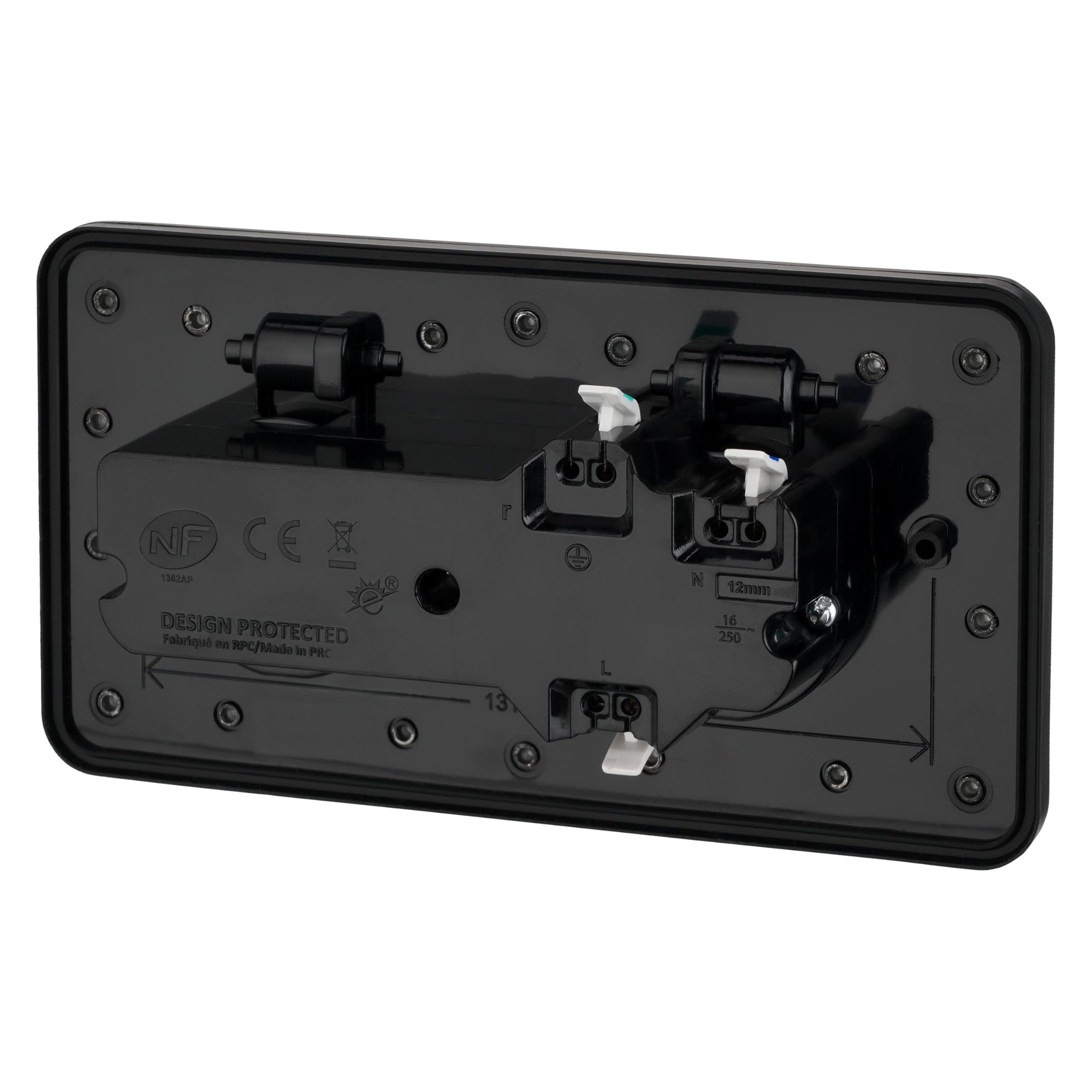 Enchufe doble empotrable de acero inoxidable, enchufe de suelo IP55, tapa abatible, borne de conexión, tipo E francés