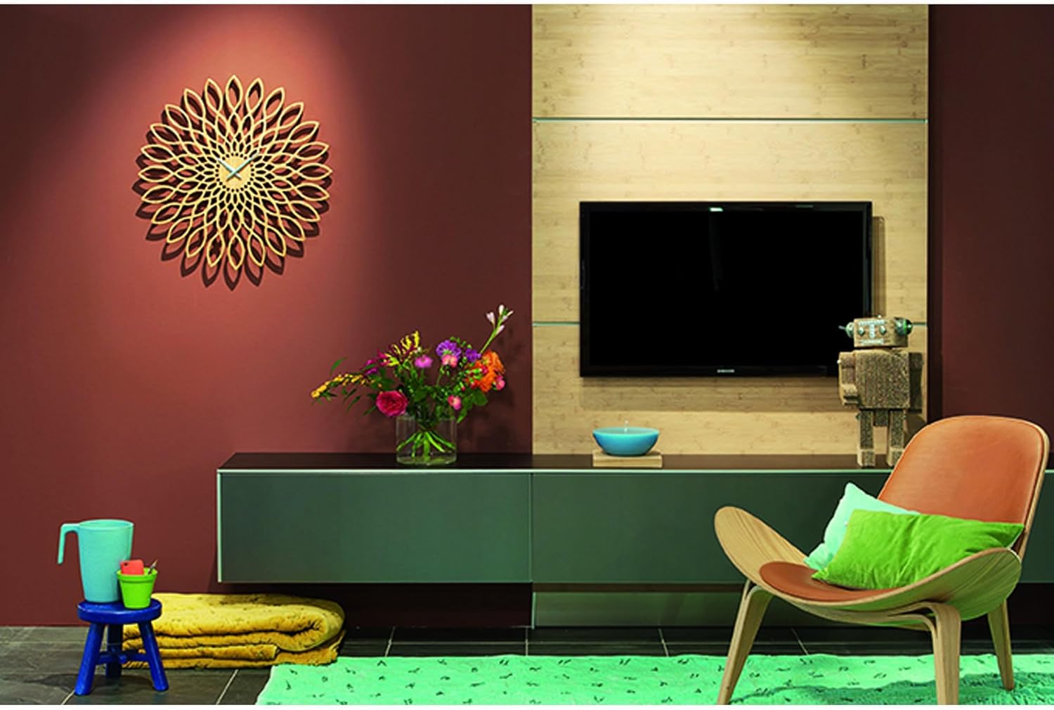 Karlsson Present Time Sunflower Wall Clock