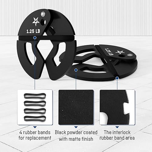 Miniatura 3 de Yes4All Juego de discos de peso fraccionales, disponible en acero y goma, juego de 246 platos en tamaños de 1.25 libras, 2.5 libras o 5 libras,