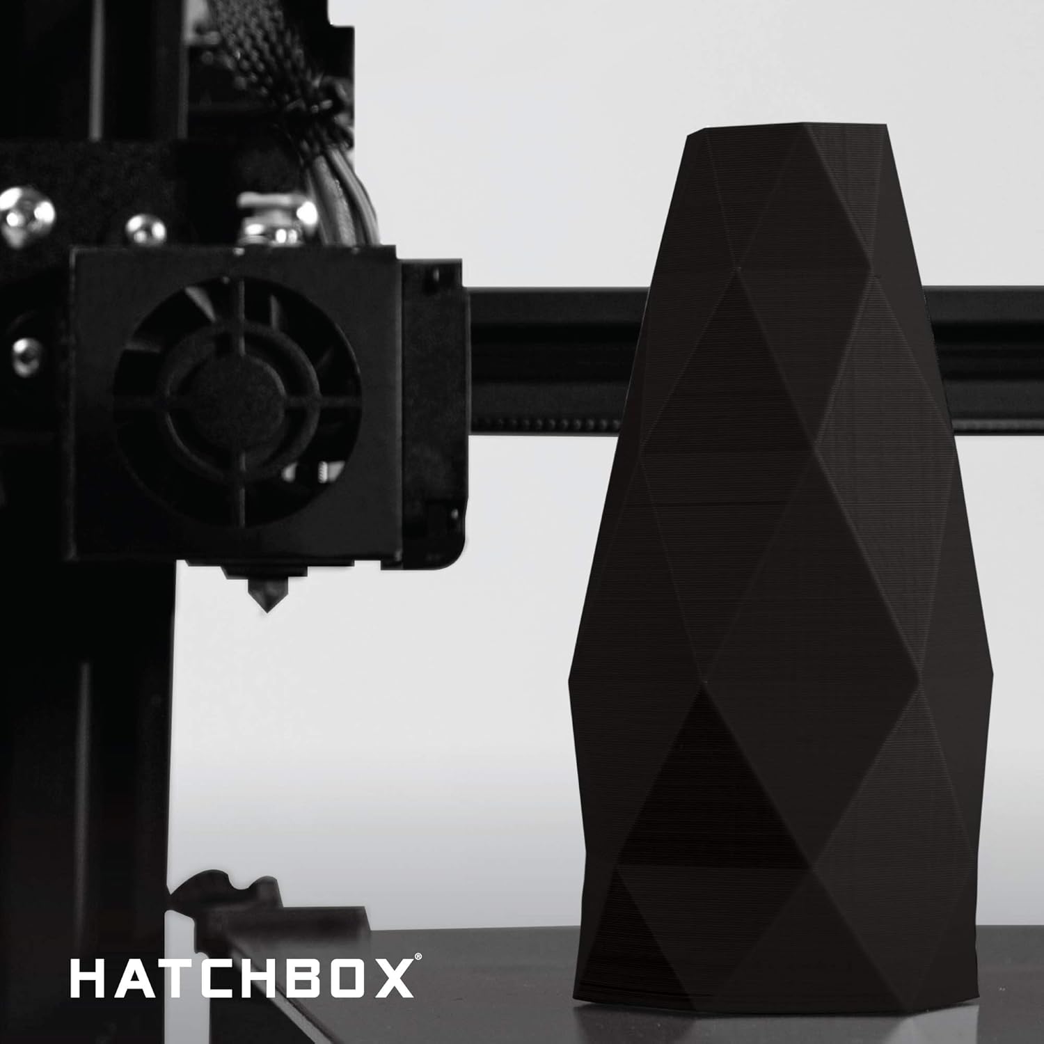 HATCHBOX PLA PRO+ 3D Printer Filament, Dimensional Accuracy +/- 0.03 mm, 1 kg Spool, 1.75 mm, Black