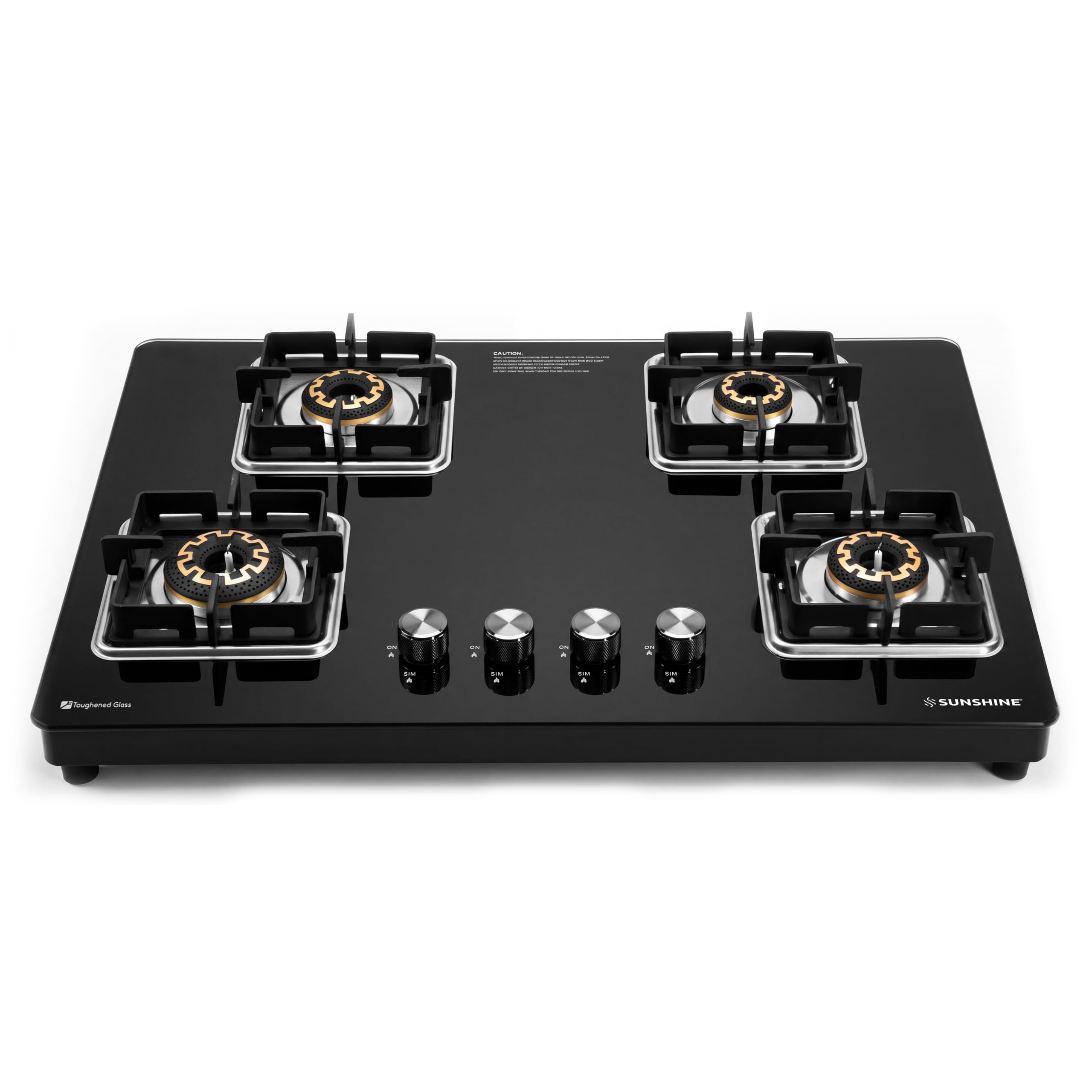 Sunshine Shine 4 Burner Gas Stove | 4 Burner Glass Hob Top Cooktop | Warranty By Sunshine - 5 Year On Glass & Burner, Auto Ignition, LPG Ready & PNG Compatible (Premium - Black)-image-23