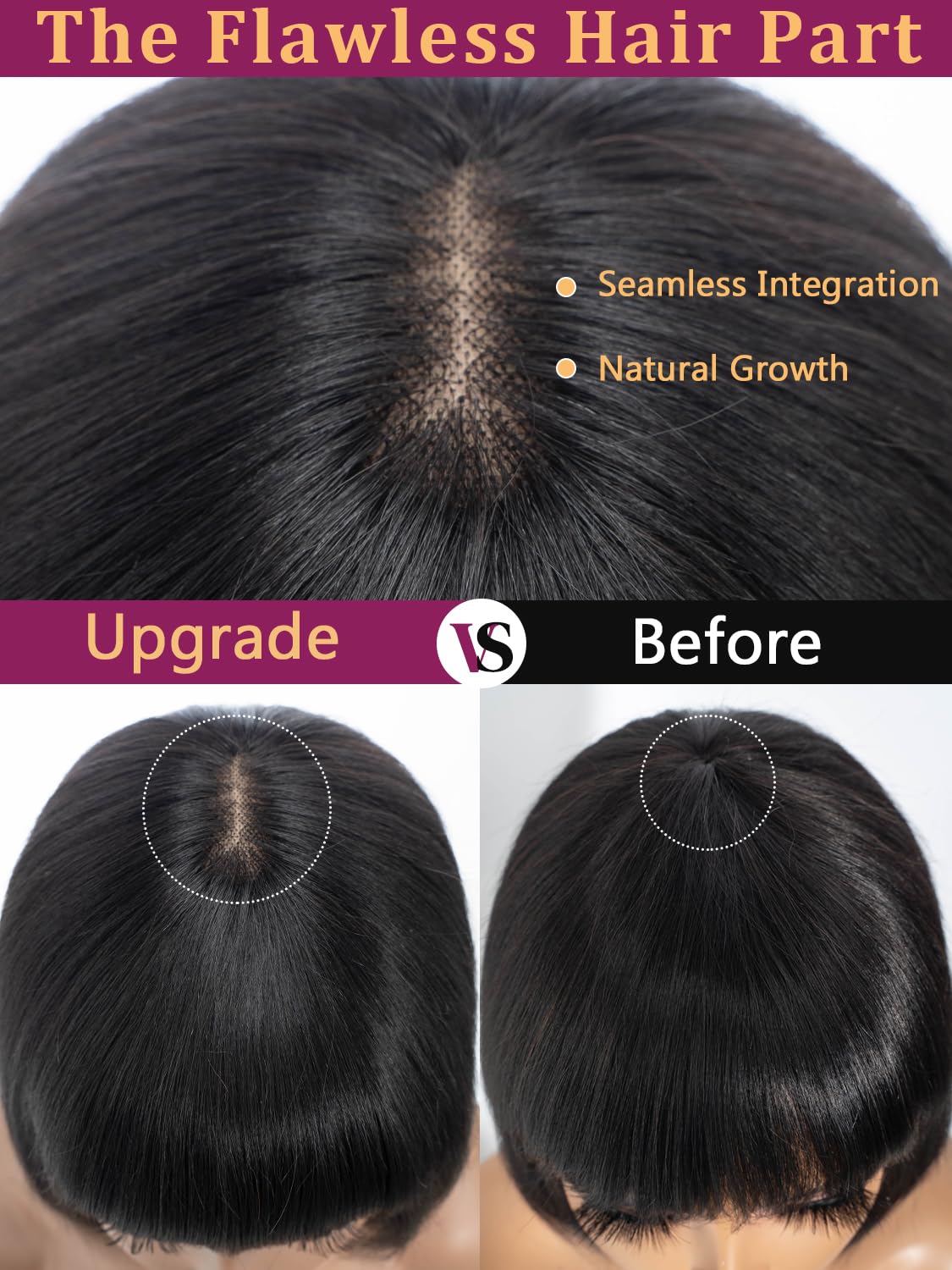 DÉBUT Short Bob Human Hair Wig with Bangs Glueless 2.5x1 Small Lace Top Straight Hair Wig for Black Women 1B 8 Inch