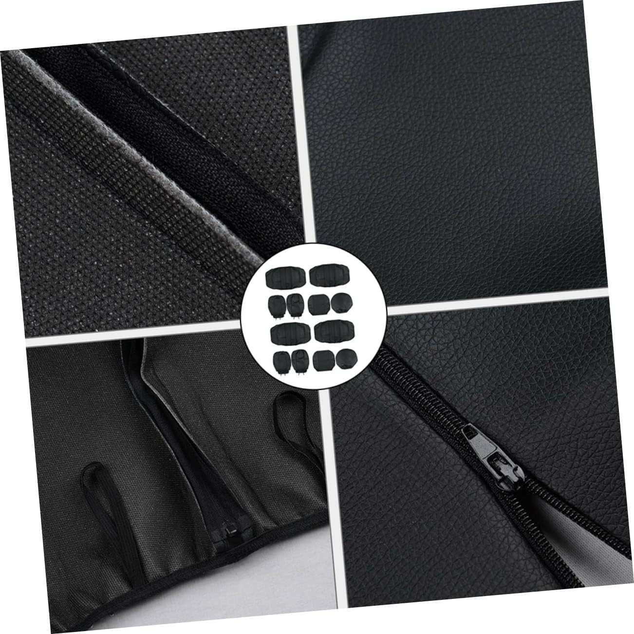11pcs Pu Leather Car Seat Vehicles Car Seat Protector Stylish Automotive Interior Accessory Easy to Clean Replace Smooth for Comfort