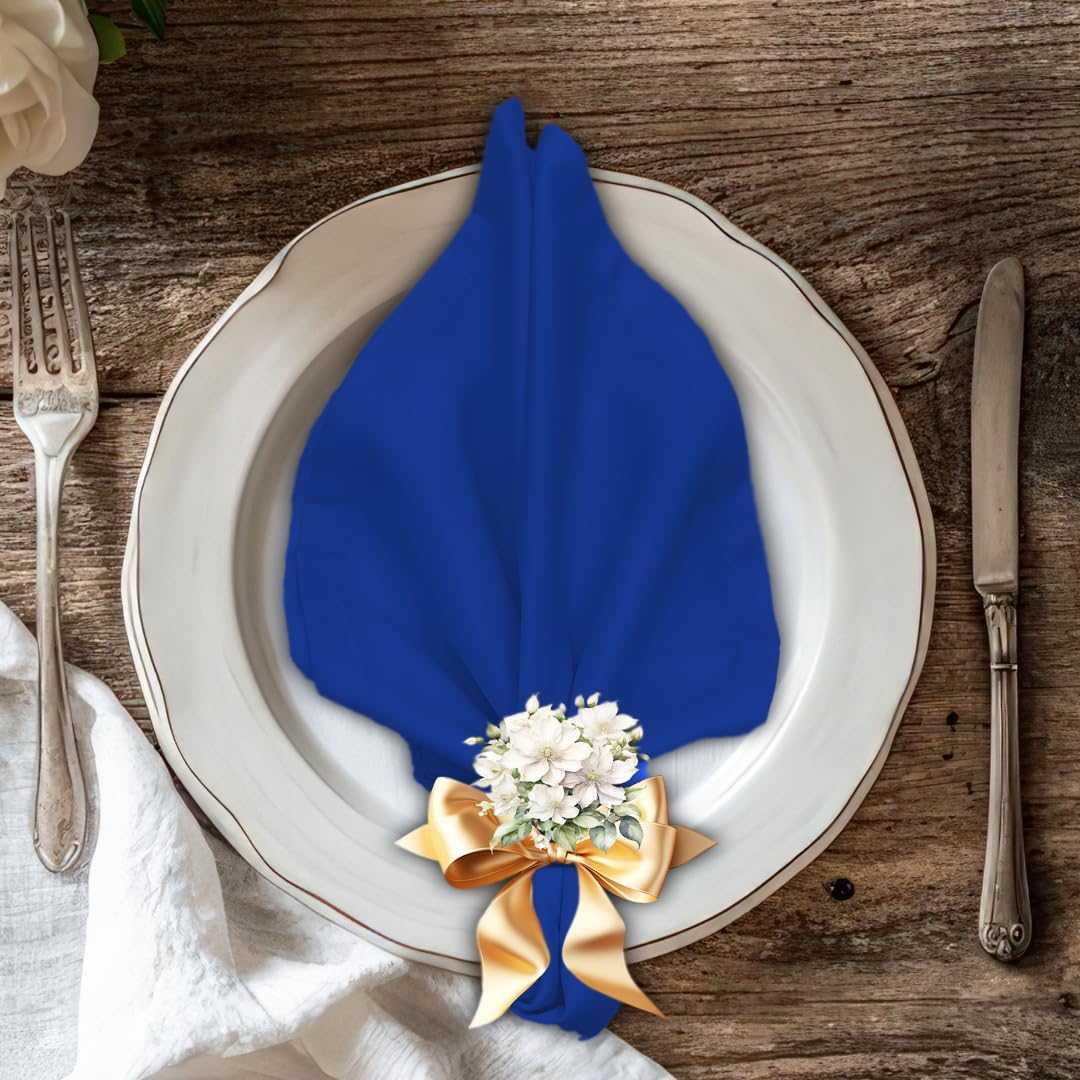 Sweet Needle Royal Blue Cloth Napkins Set, High absorbency for spills washable, resistant to wrinkles - Image 4