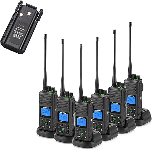 SAMCOM Radios bidireccionales 6 paquetes con batería original 1500mAh