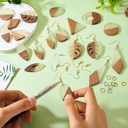 Vista 193 de Colgante de madera de resina, Resina, No es una piedra preciosa 0negro