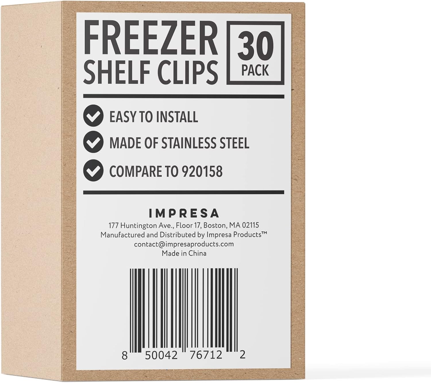 IMPRESA 30 Pack Commercial Freezer Shelf Clips - Compatible with True & Other Commercial Refrigerators - Model 7122 Stainless Steel - Freezer & Refrigerator Shelf Clip Support