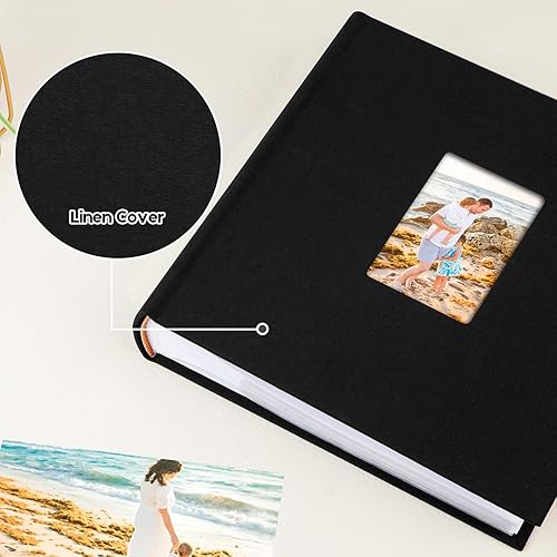 Miniatura 9 de Aevdor Álbum de fotos de 4 x 6 con espacio de escritura con capacidad para 240 fotos de 4 x 6 pulgadas o 120 fotos de 5 x 7 pulgadas, cubierta de