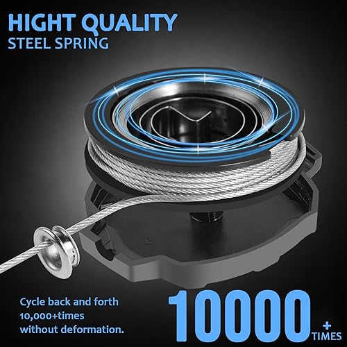 Miniatura 4 de Soporte para tarjetas de identificación con clip retráctil resistente para cinturón y ventana transparente para tarjetas, llavero retráctil táctico