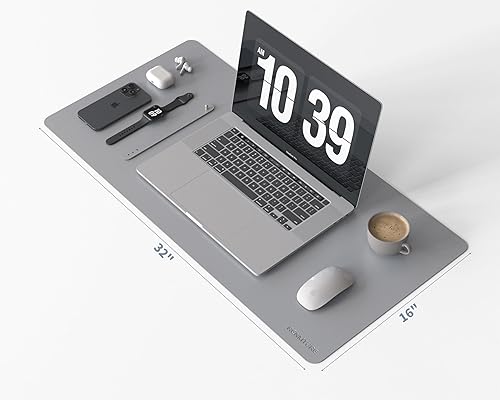 Miniatura 2 de RENMTURE Alfombrilla de escritorio grande de piel sintética para mouse pad para oficina y trabajo en casa, almohadilla de juegos, protector de