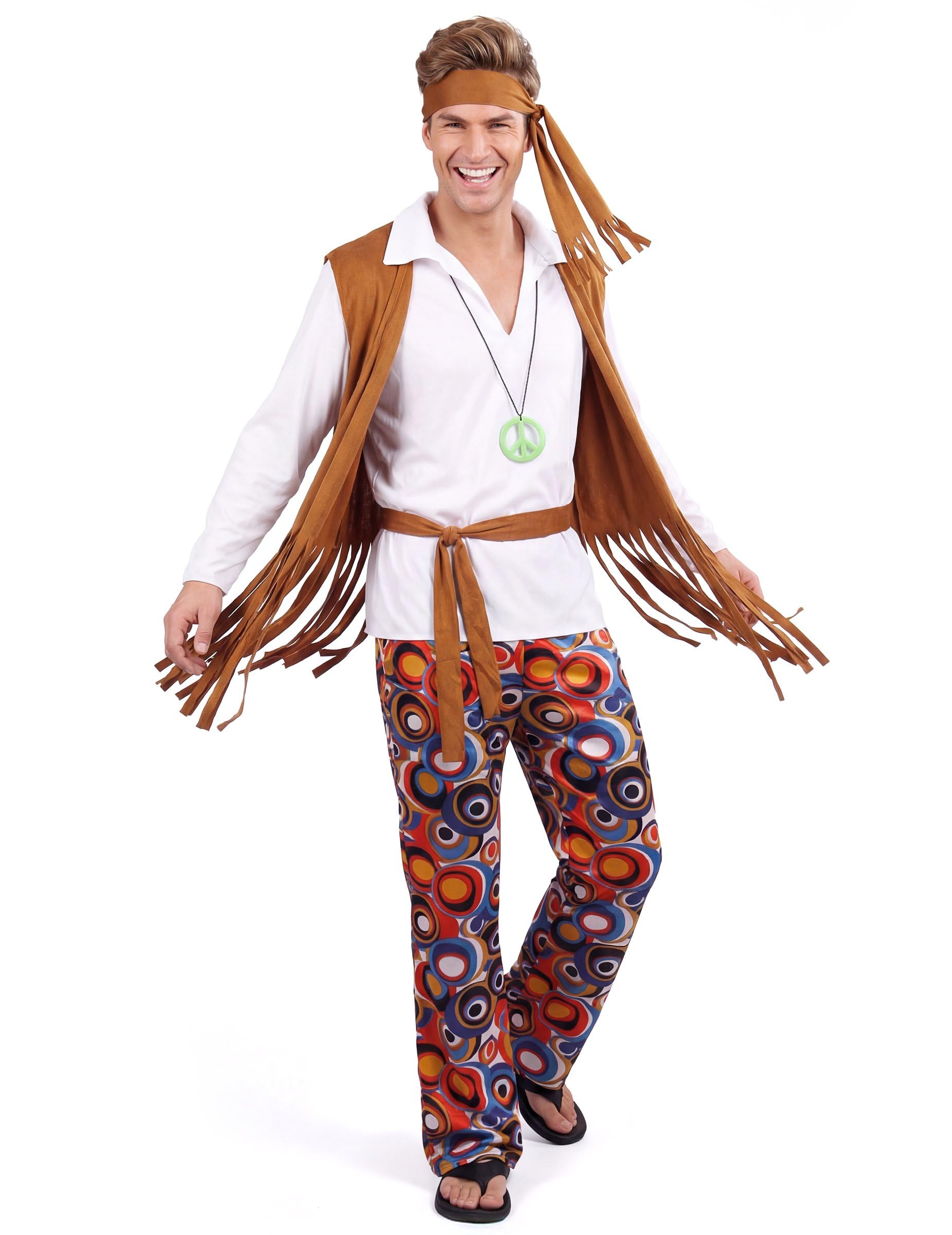 DEGUISE TOI Costume da Hippie con fascia per uomo - Multicolore - M/L