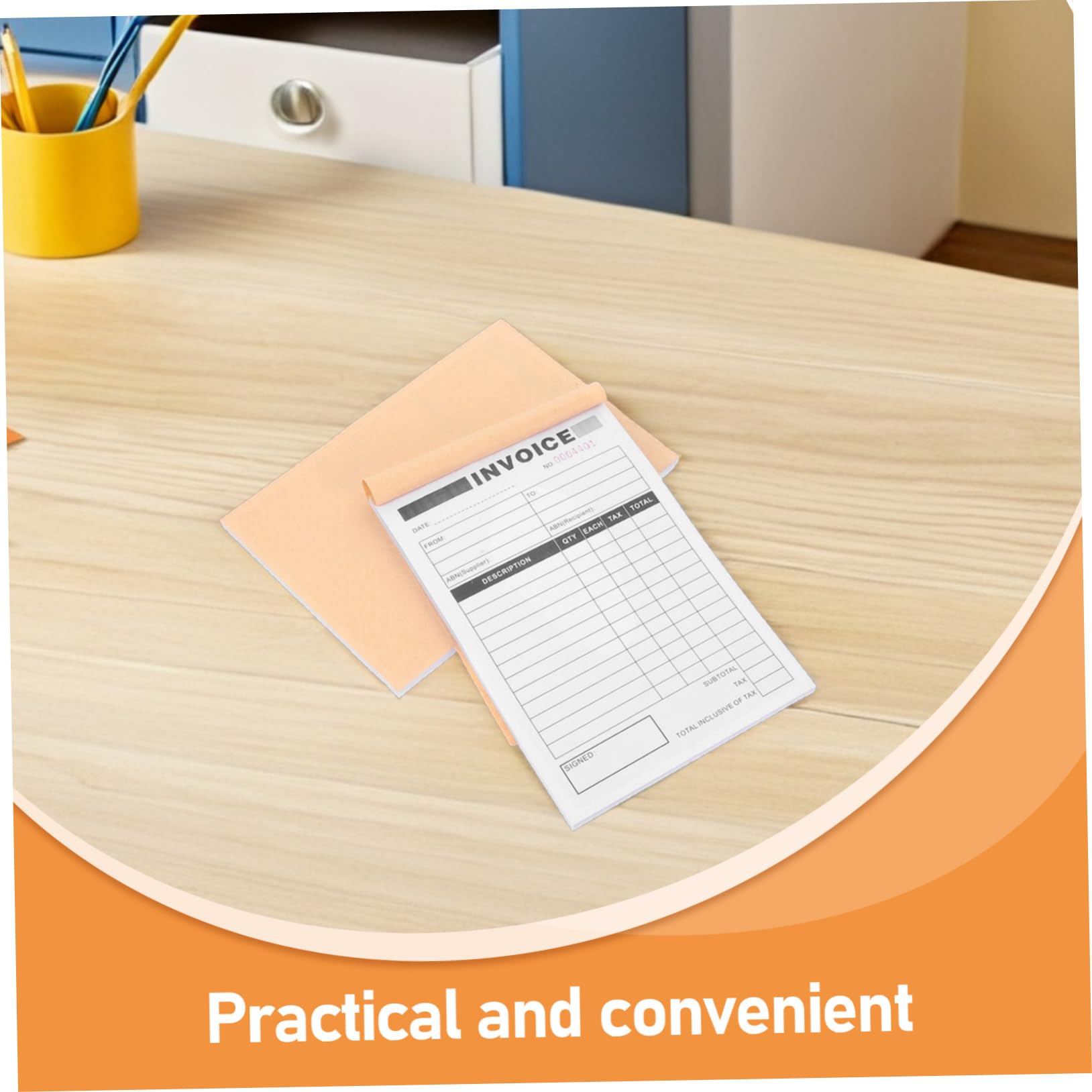 Carnet de Factures Tripartite 2 Pièces en Papier pour Reçus et Commandes | Dos Rigide Inclus, Usage Polyvalent, Factures Nettes et Professionnelles pour Restaurants et Ateliers