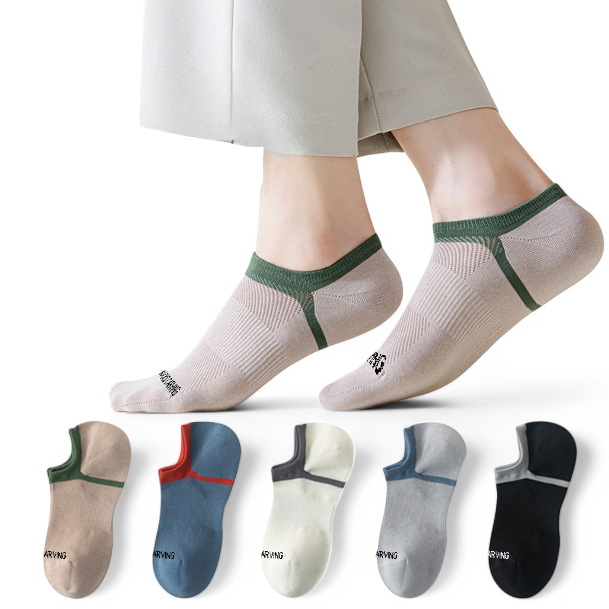 No Show Cotton Multi Colour Socks 5 Pairs Pure Premium Cotton for Men and Women Socks Stretchable Free Size Anti Odur Sweat Free Anti Slip