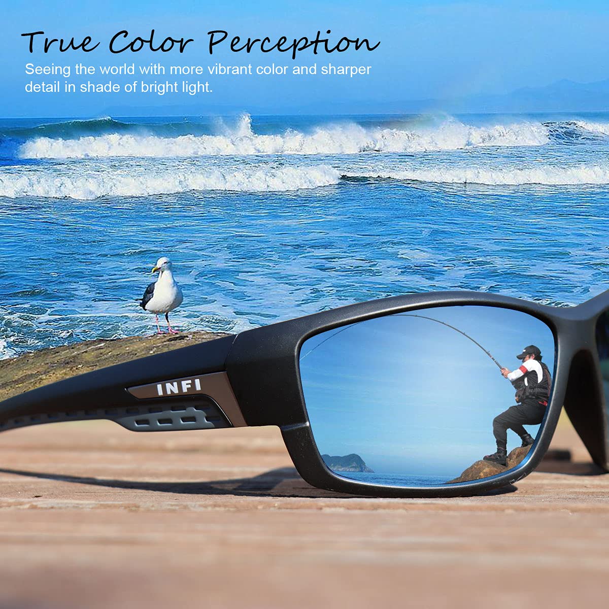 INFI Gafas de sol polarizadas de pesca para hombres y mujeres deportes gafas de sol protección UV