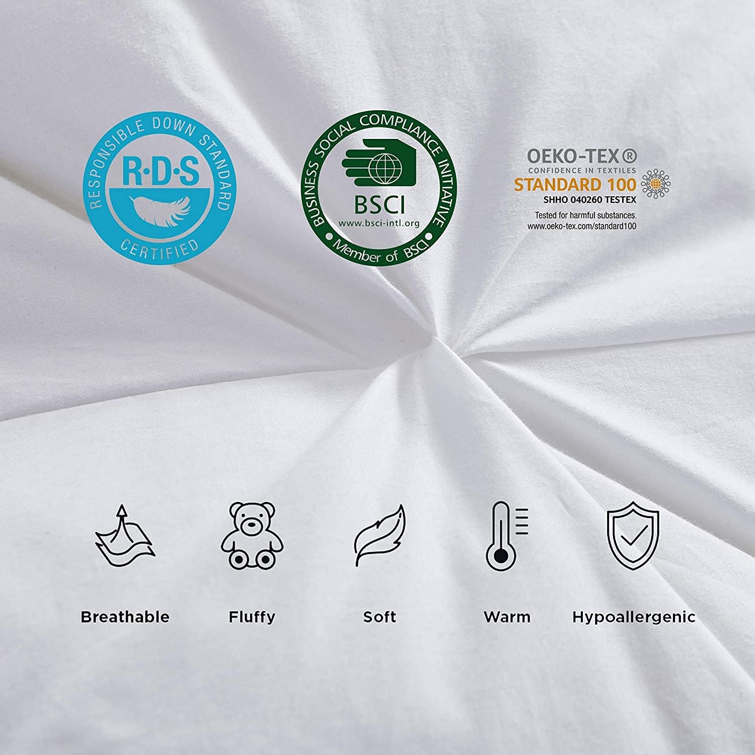 600 Thread Count Egyptian Cotton Siberian Goose Down Comforter, 750 Fill Power, (California King, White - Pinch Pleat)