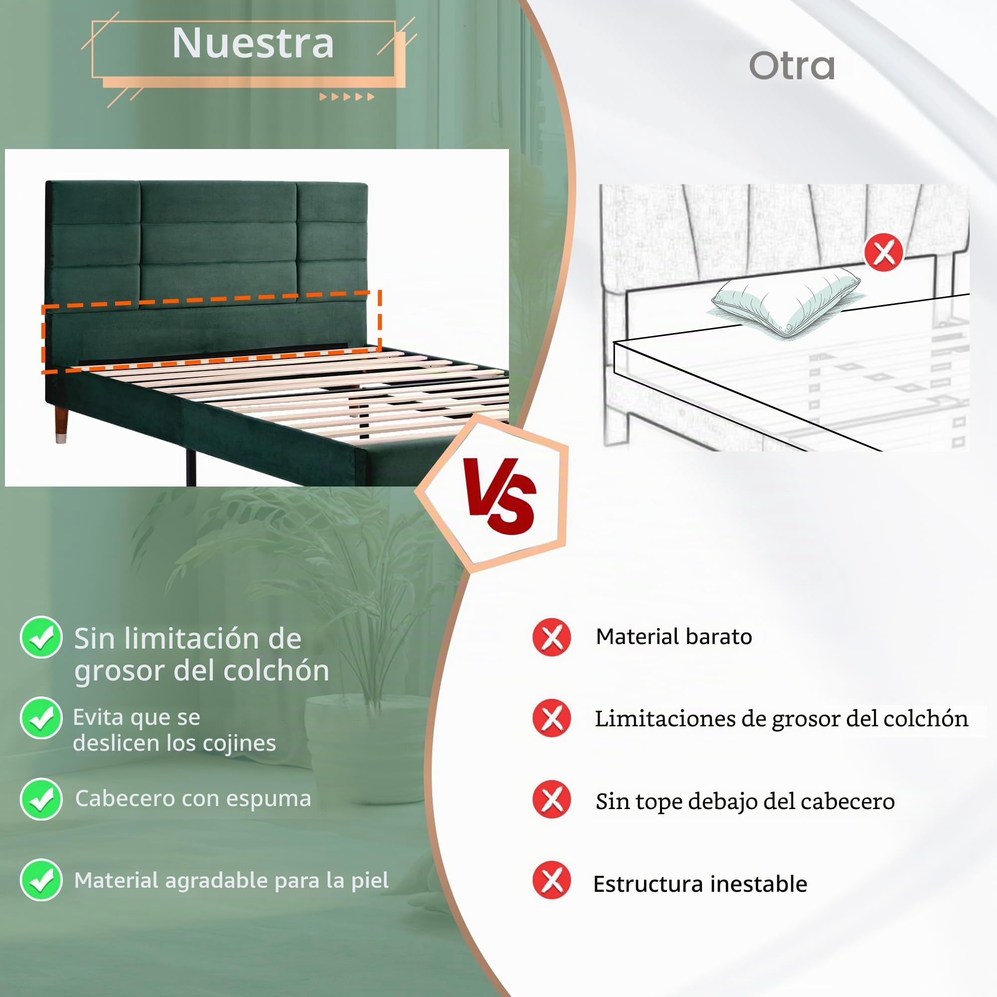 Merax Cama tapizada de 140 x 200 cm, Cama Doble con somier y Espacio de Almacenamiento Debajo de la Cama, Estructura de Cama Acolchada con cabecero, Terciopelo Verde Oscuro, para Adultos y jóvenes