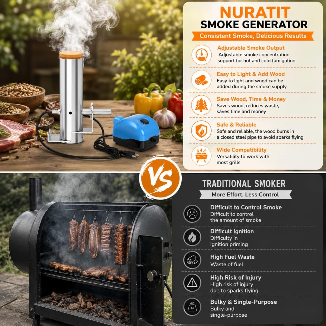 Generator dymu, ze stali nierdzewnej, generator zimnego dymu z pompką, elektryczny piec wędzarniczy do wędzenia mięsa i warzyw